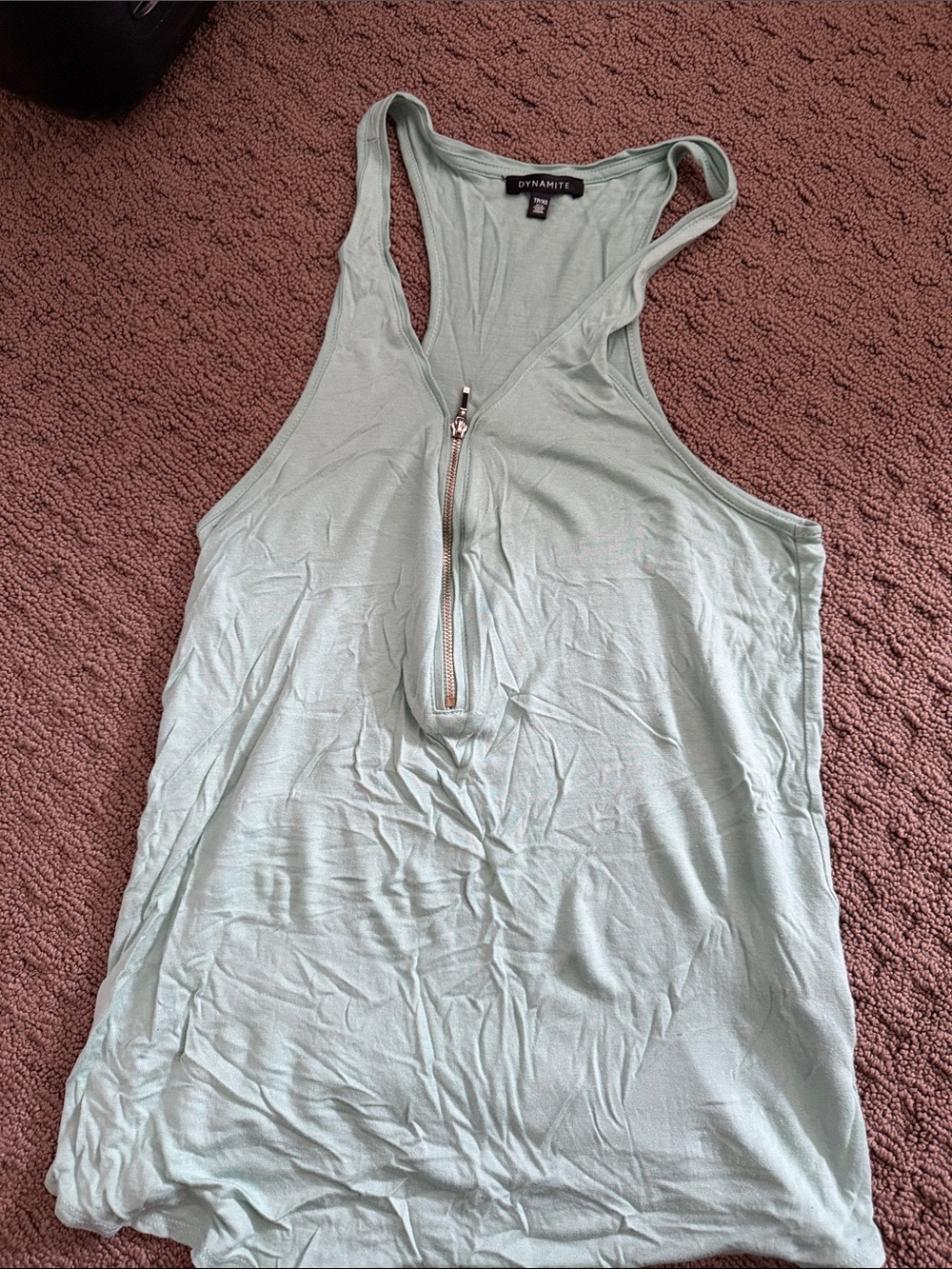 Dynamite Light Mint Front-Zip Racerback Tank